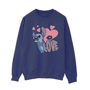 Lilo & Stitch Womens/Ladies Love Hearts Sweatshirt / Navy Blue
